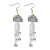 304 Stainless Steel Glass Seed Beads Jellyfish Dangle Earrings EJEW-MZ00553-04-3