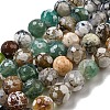 Faceted Natural Fire Crackle Agate Beads Strands X-G-F447-12mm-N03-2