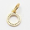 CZ Brass Micro Pave Cubic Zirconia Circle Charms ZIRC-L018-11G-2