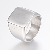 Tarnish Resistant 304 Stainless Steel Signet Band Rings for Men RJEW-G091-16-P-1