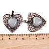 Natural Labradorite Peach Love Heart Pendants G-G158-01-12-3