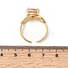 Brass Micro Pave Glass Cuff Rings for Women LS-RJEW-K312-05G-5