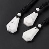 Natural Howlite Hexagon Pendant Necklace with Nylon Cord NJEW-G094-A09-1