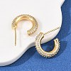 C-Shaped Brass Clear Cubic Zirconia Stud Earrings EJEW-A156-11A-G-1