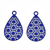 Spray Painted 430 Stainless Steel Filigree Pendants STAS-WH0047-78E-1
