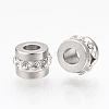 201 Stainless Steel Polymer Clay Rhinestone Inlaid Beads RB-R052-04-1