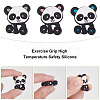 18Pcs 3 Colors Panda Silicone Beads SIL-OC0001-08-3
