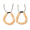 10mm Round Natural Yellow Jade Braided Bead Bracelets BJEW-C067-01C-12-1