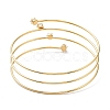 Ion Plating(IP) 304 Stainless Steel Triple Loops Wire Wrap Bangle BJEW-K227-02G-3