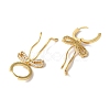 Bowknot Brass Micro Pave Clear Cubic Zirconia Hoop Earrings for Women LS-EJEW-A110-03G-3
