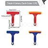 4Pcs 4 Colors PP Plastic Car Ice Scrapers AJEW-GL0001-38-2