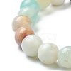 Natural Amazonite Beaded Stretch Bracelets BJEW-D446-C-31-3