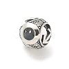 Brass Clear Cubic Zirconia European Beads FIND-M049-01AS-02-2