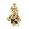 Brass Micro Pave Cubic Zirconia Pendants KK-P233-01G-2