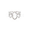Non-Tarnish 304 Stainless Steel Open Oval Wrap Cuff Ring for Women RJEW-S405-187P-1