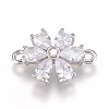 Brass Micro Pave Cubic Zirconia Links ZIRC-F087-10P-RS-1