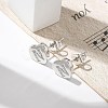 Rack Plating Brass Micro Pave Clear Cubic Zirconia Stud Earrings EJEW-K299-01P-N-2