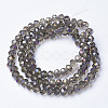 Electroplate Transparent Glass Beads Strands EGLA-A034-T8mm-F11-2