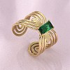 304 Stainless Steel Cuff Rings for Women RJEW-D302-03G-08-4