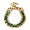 Golden 304 Stainless Steel Triple Layer Multi-strand Bracelets BJEW-C045-01C-G-1