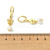 Valentine's Day Natural Pearl & Brass Hoop Earrings EJEW-JE07024-5