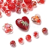 38Pcs 9 Styles Handmade Gold Sand Lampwork Beads LAMP-FS0001-37-3