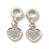 Rack Plating Alloy Rhinestone European Dangle Charms PALLOY-P289-14P-02-2