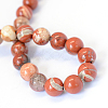 Natural Red Jasper Round Bead Strands X-G-E334-6mm-27-3