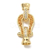 Brass Micro Pave Cubic Zirconia Fold Over Clasps KK-U037-27G-03-1