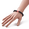 Natural Lava Rock & Dyed Agate Beaded Stretch Bracelets BJEW-JB09178-3