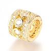 Brass Micro Pave Cubic Zirconia Beads ZIRC-J018-13G-2