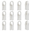 12Pcs Column Sterling Silver Cord Ends STER-BC0004-48B-1