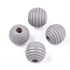 Painted Natural Wood Beehive Beads WOOD-S049-04A-08-1
