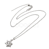 Christmas Snowflake Brass Micro Pave Cubic Zirconia Pendants Necklaces NJEW-L468-01P-A01-4