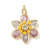 Brass Micro Pave Cubic Zirconia Pendants KK-P342-09G-1