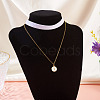 Alloy Enamel Letter Pendant Single Face White Velvet Ribbon & Brass Chain Double Layered Choker Necklaces NJEW-TAC0035-6