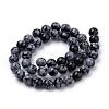 Natural Snowflake Obsidian Beads Strands G-S259-20-8mm-2