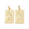 Rack Plating Brass Micro Pave Clear Cubic Zirconia Pendants KK-D086-01G-2