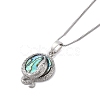 Rack Plating Natural Paua Shell Pendants Necklace NJEW-B104-01C-01P-1