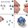 Square Brass Sew on Prong Settings KK-O084-05-8x8mm-2
