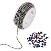 5M Rainbow Color 304 Stainless Steel Ball Chains STAS-SZ0002-22B-1