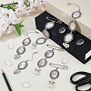 Alloy Oval Pendant Cabochon Settings & Heart Charms Pendant Decorations HJEW-FH00299-4
