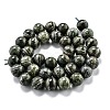 Natural Green Zebra Jasper Beads Strands G-O199-05C-2