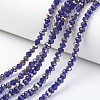 Electroplate Transparent Glass Beads Strands EGLA-A034-T8mm-R12-1