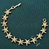 Summer Beach Brass Starfish Link Chain Bracelets BJEW-C118-04G-1