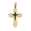 Ion Plating(IP) 304 Stainless Steel Enamel Rhinestone Pendants STAS-Q325-05I-G-1