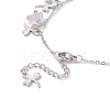 Natural Amethyst Chips & Dragonfly Charms Anklet AJEW-AN00512-08-4