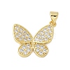 Brass Micro Pave Cubic Zirconia Pendants KK-P293-15G-1