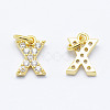 Brass Micro Pave Grade AAA Cubic Zirconia Charms X-ZIRC-P067-11G-X-NR-1