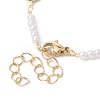 Evil Eye Glass & Brass & ABS Imitation Pearl Beaded Bracelet Making AJEW-JB01150-42-3